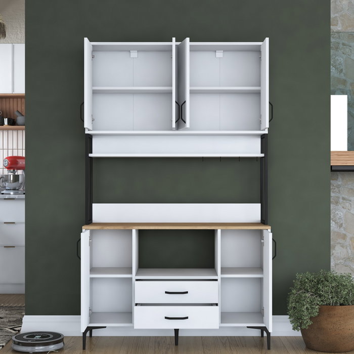 Hanah Home Gabinete Multipropósito Blanco y Nuez JE169 - 3260